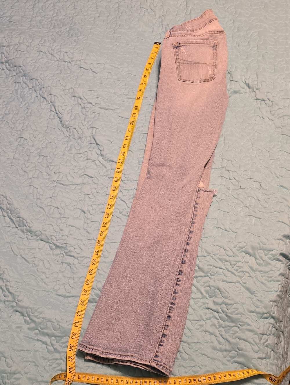 Vintage Y2K Bullhead Light Blue Ripped Flare Jeans - Picture 15 of 15
